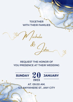 8.5 X 5.5 AQ (14pt) Invitations