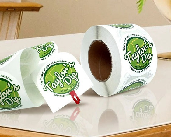 Oval Poly Roll Labels - White Poly