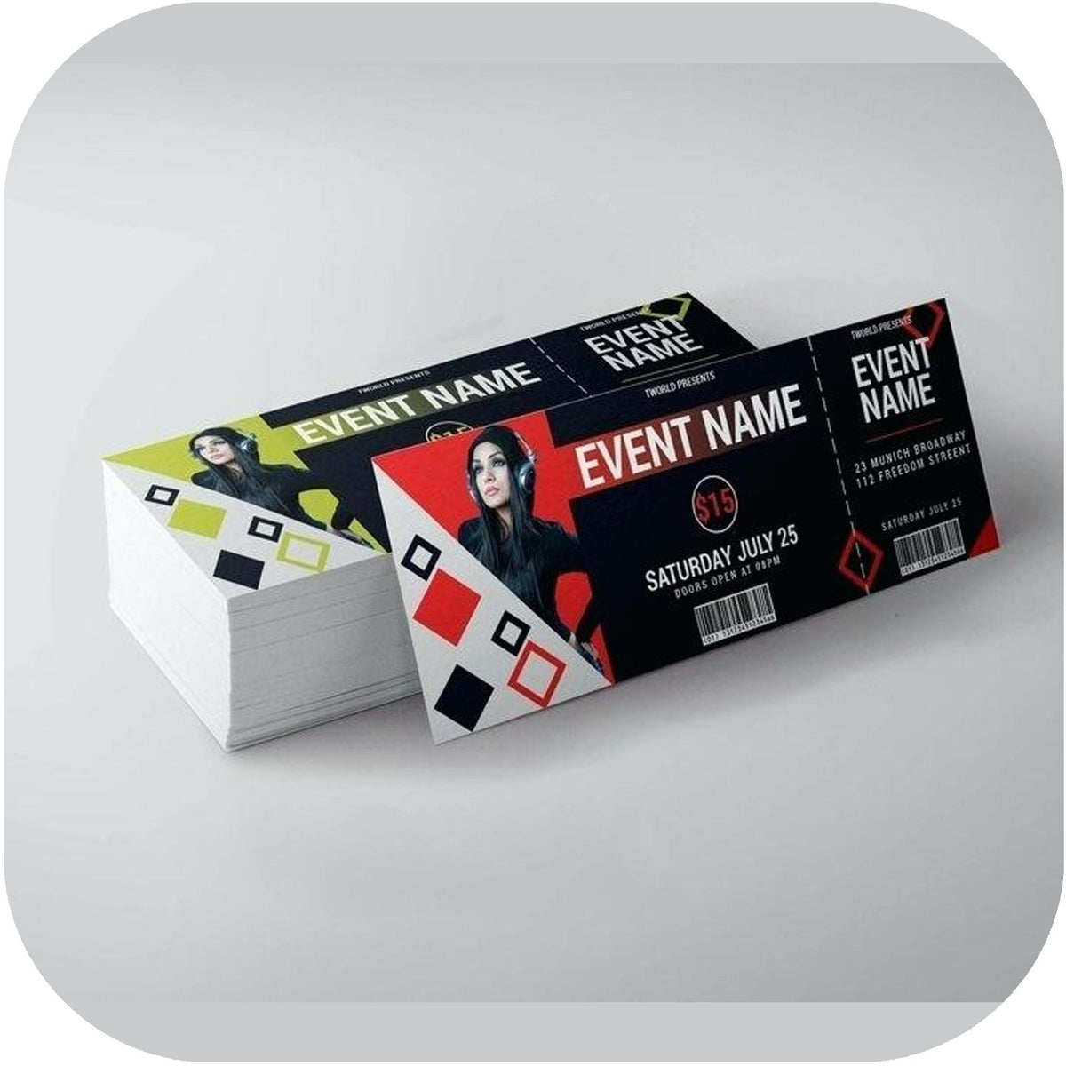 Event Ticket 2 x 4 - phoenixprint.shop